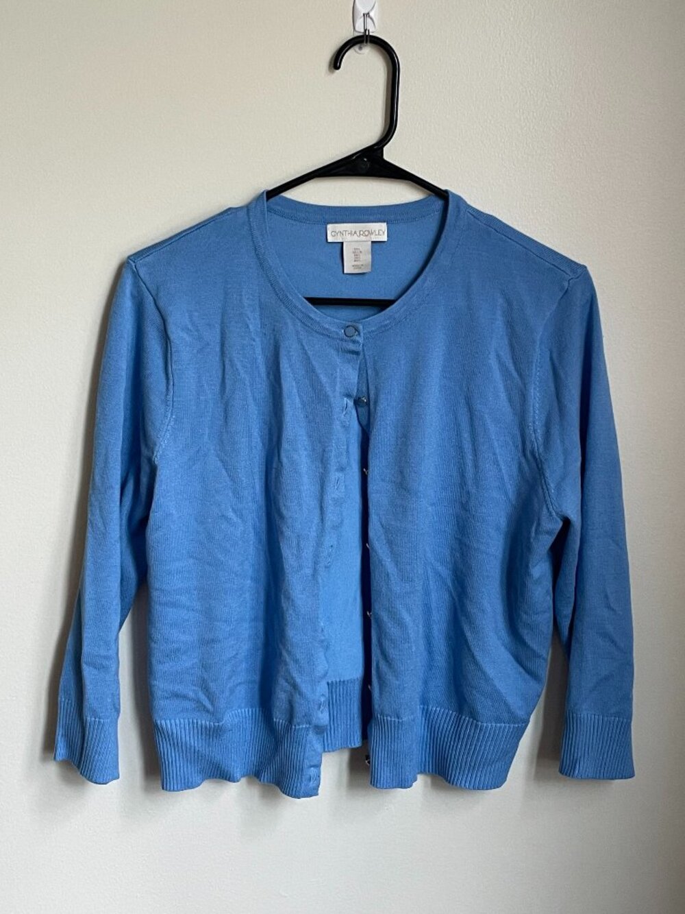 Cynthia Rowley Blue Button Front Cardigan Size L Layering